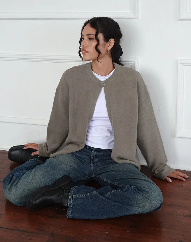 Leisure Travel Maureen Cardigan in Taupe