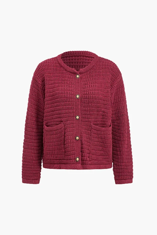Elegant Comfort Button Sweater Cardigan