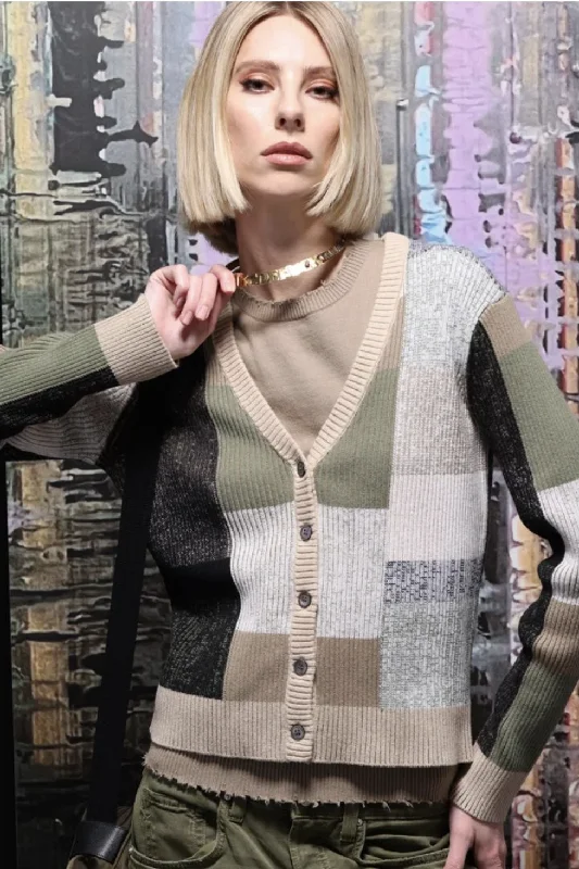 Casual And Versatile Minnie Rose Ribbed V Neck Cardigan