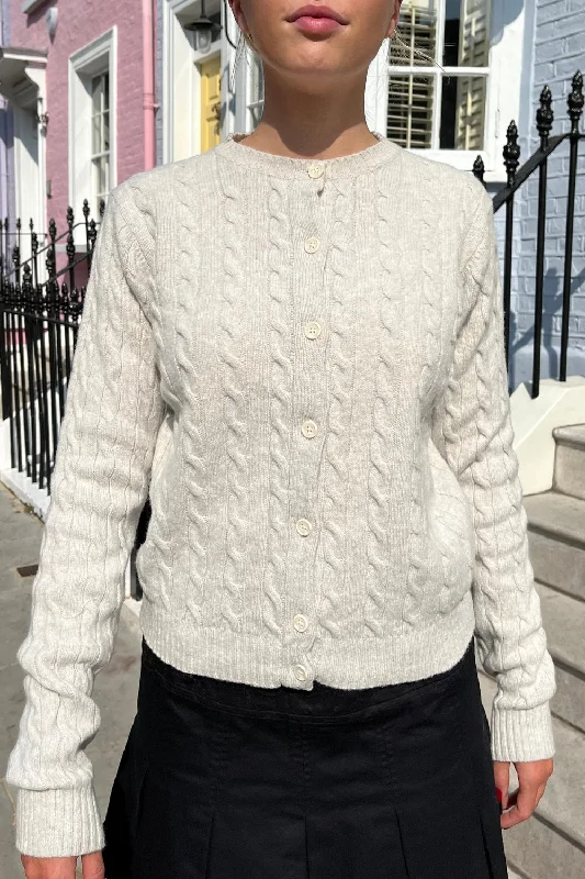 Celebrity Style Olsen Wool Cable Knit Cardigan