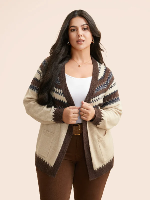 Modern Comfort Supersoft Essentials Bandana Jacquard Pocket Cardigan