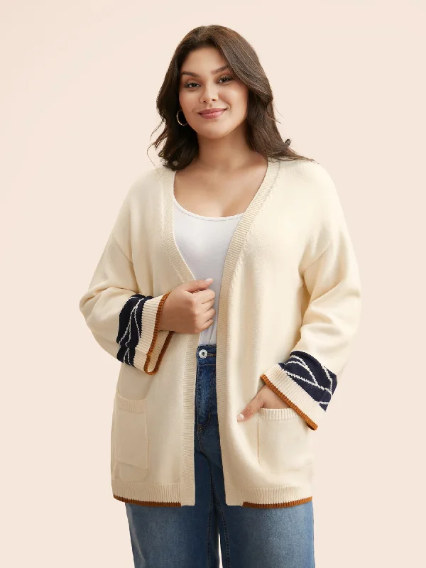 Basic Comfort Supersoft Essentials Contrast Jacquard Cardigan