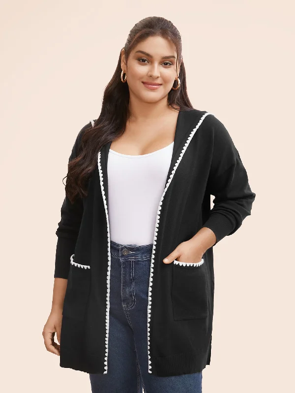 Sports Comfort Style Supersoft Essentials Contrast Trim Hooded Cardigan