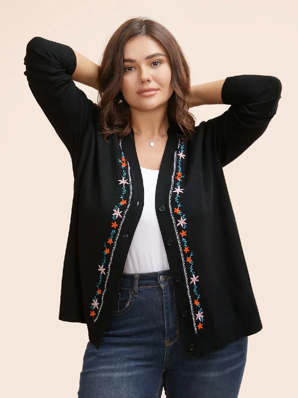 Sports Tights Supersoft Essentials Floral Embroidered Cardigan