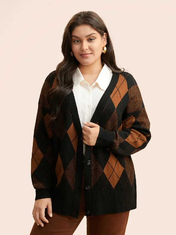 Style Design Supersoft Essentials Plaid Button Up Cardigan