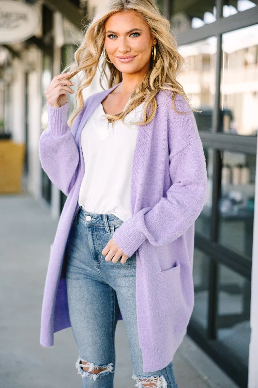 Classic Series What A Dream Lavender Purple Bubble Sleeve Cardigan
