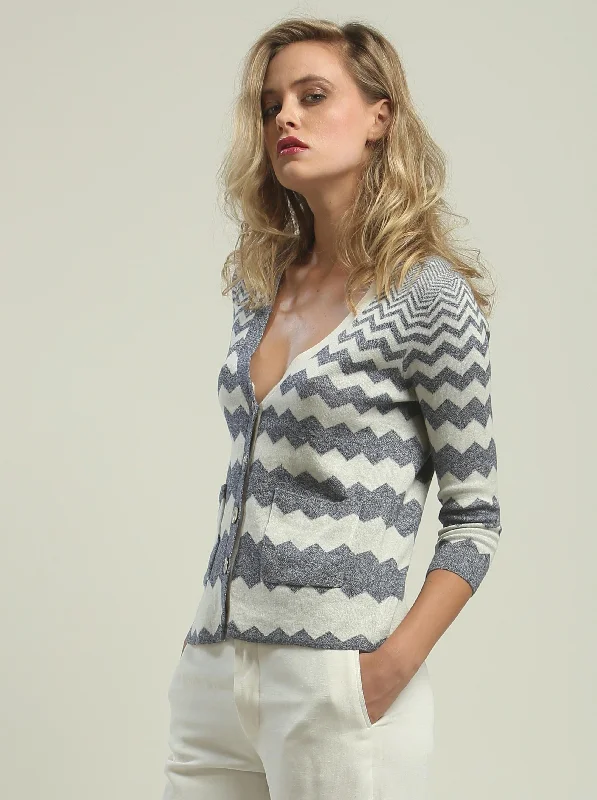 All-Day Wear Zig Zag Cardigan