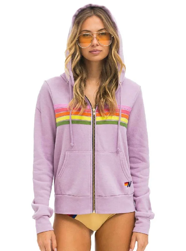 High-end Design Aviator Nation Women's 5 Stripe Hoodie - Mauve Pink Green