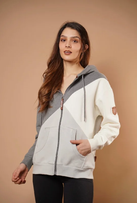 British Fashion Chelif Ash Mix Full-Zip Hoodie