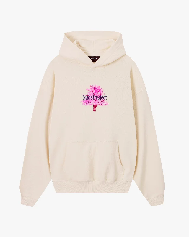 Warm And Comfortable FLEUR DE CERISIER HOODIE MARSHMALLOW