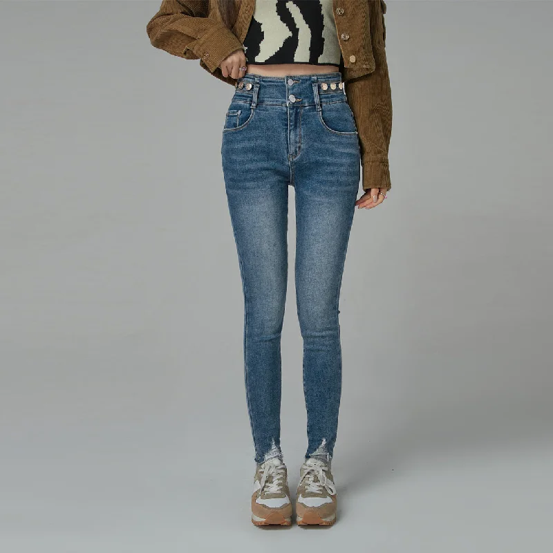 Innovative Design Heart Pocket Skinny Jeans