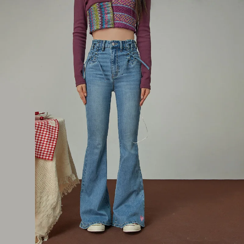 Sports Jumpsuit Half Of My Heart Bootcut Denim Jeans