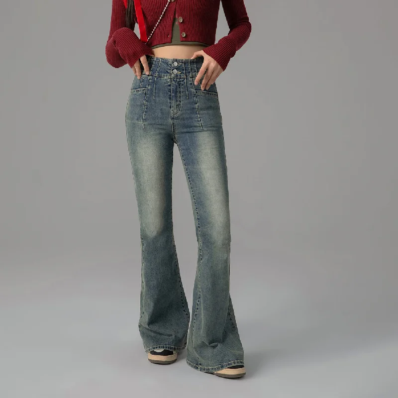 Cozy Fit Wear On The Upside Stone Washed Bootcut Jeans