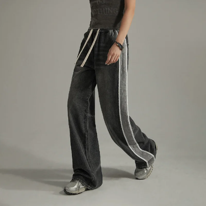 Affordable selection Elastic Waist Casual String Denim Jeans