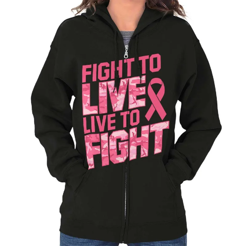 Breast Cancer Awareness Zip Hoodie