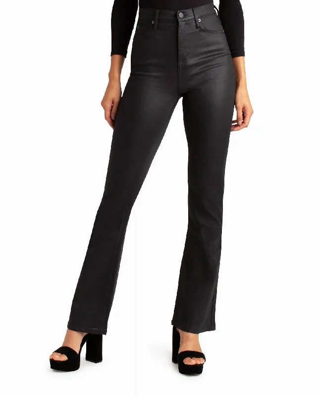 Romantic And Sweet Glisten High Rise Flared Jeans In Black