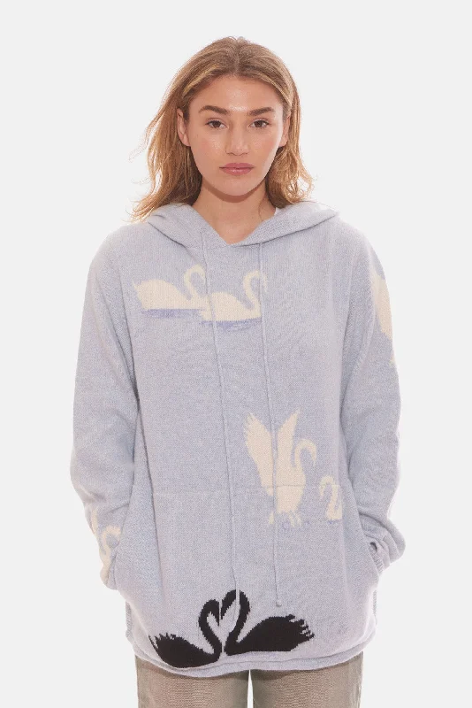 Swan Hoodie Blue