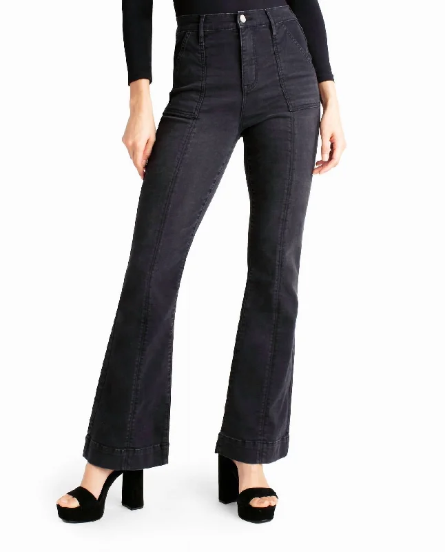 Style Design Harlem High Rise Flare Jean In Nm Black