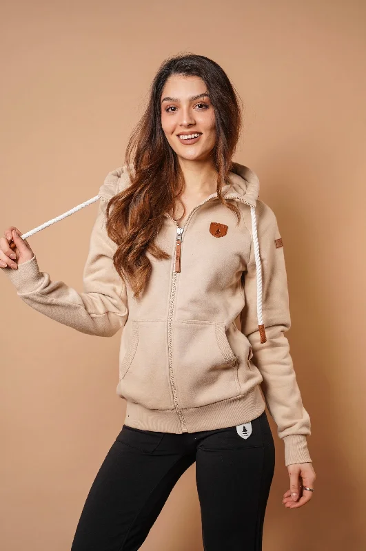 Fresh And Natural Hera Sand Full-Zip Hoodie