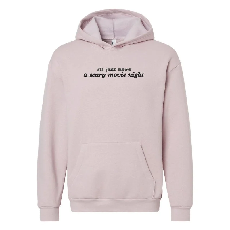 Exquisite Embroidery 'I'll Just Have A Scary Movie Night' Hangout Hoodie