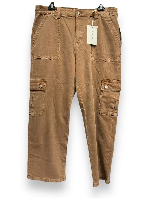 High Street Style Jeans Boyfriend By Flying Monkey In Tan Denim, Size: 14
