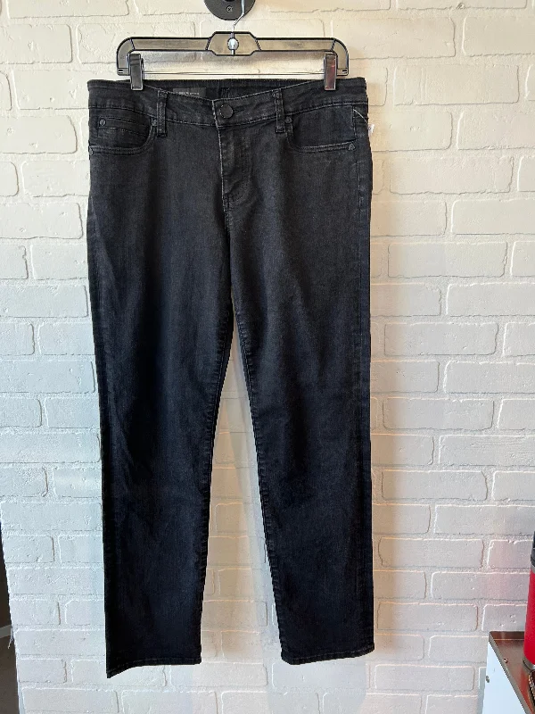 Avant-garde Design Jeans Boyfriend By Kut In Black Denim, Size: 10