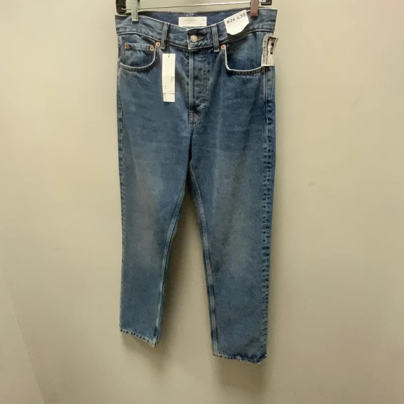 Effortless Dressing Jeans Boyfriend By Top Shop In Blue Denim, Size: 2