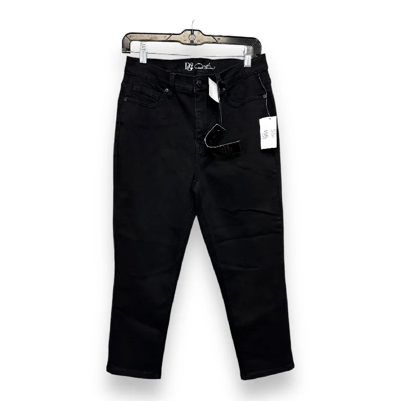 Simple Comfort Jeans Cropped By Diane Gilman In Black Denim, Size: 8
