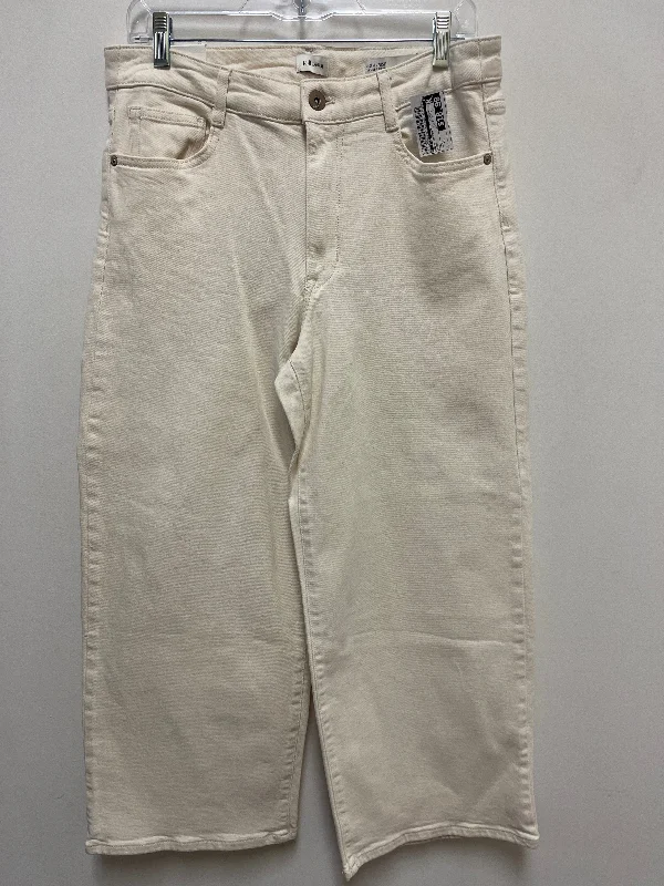 Classic Series Jeans Cropped By J. Jill In Cream, Size: 12