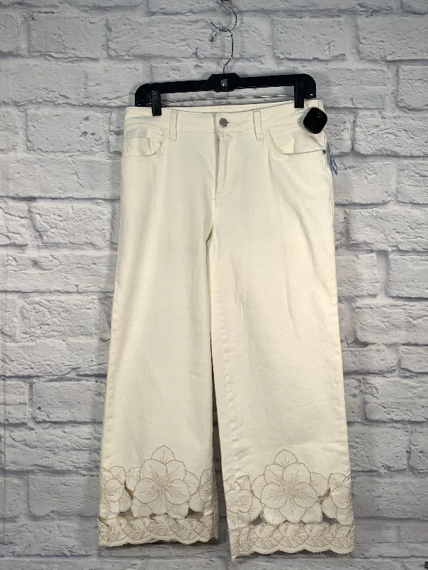 High-end Fabrics Jeans Designer By Pilcro In Cream, Size: 8