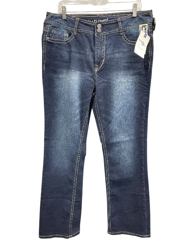 Black And White Style Jeans Flared By Wallflower In Blue Denim, Size: 14