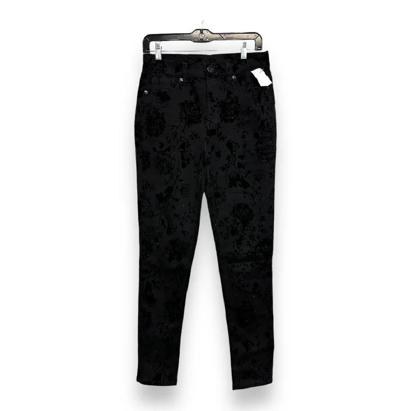 Casual Chic Wear Jeans Skinny By Diane Gilman In Black Denim, Size: 8