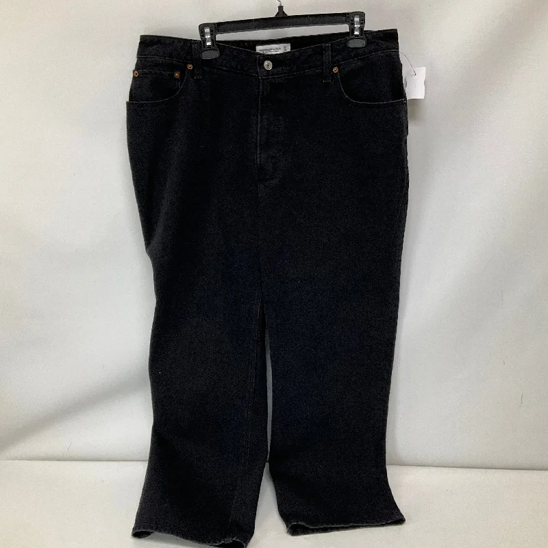 Boutique Recommendation Jeans Straight By Abercrombie And Fitch In Black Denim, Size: 16