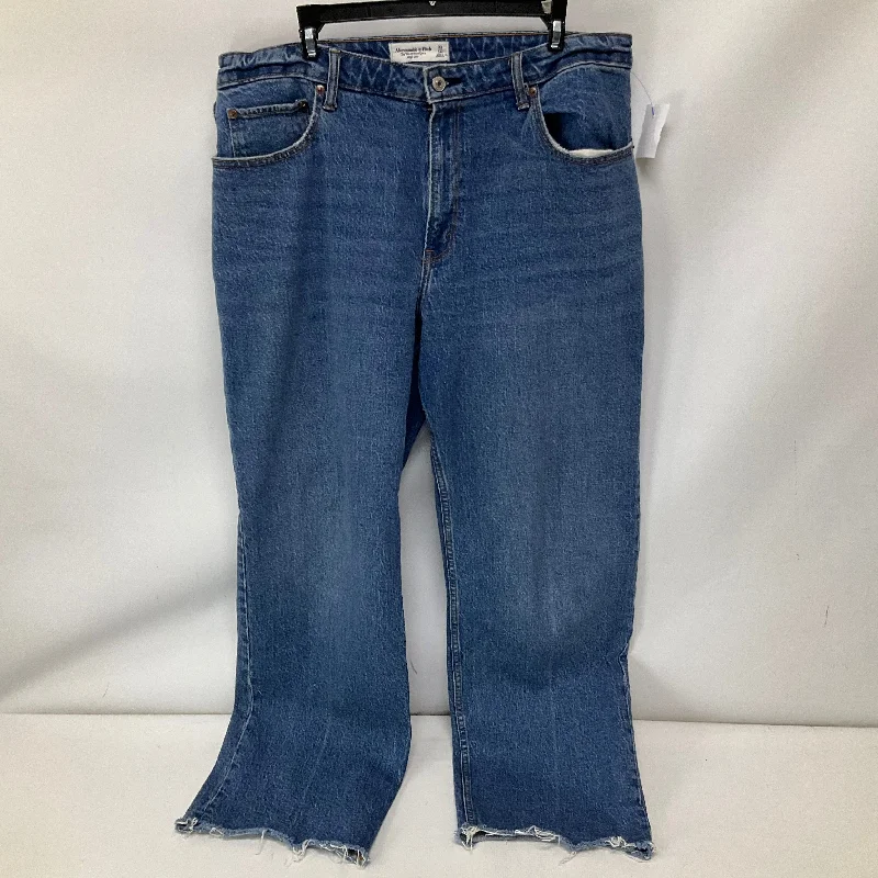 Classic And Versatile Jeans Straight By Abercrombie And Fitch In Blue Denim, Size: 16