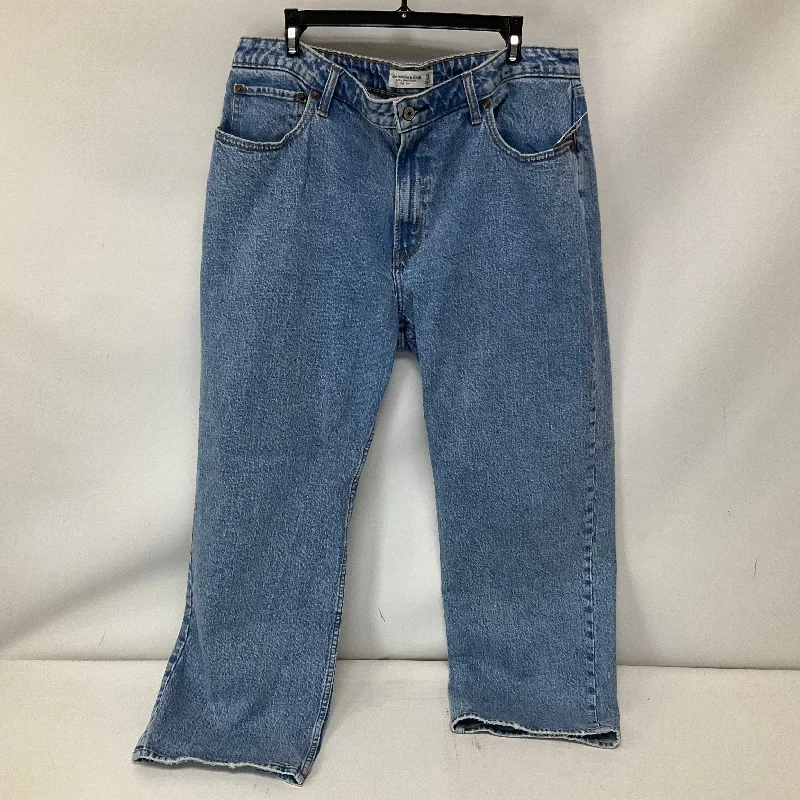 Lazy Home Jeans Straight By Abercrombie And Fitch In Blue Denim, Size: 16