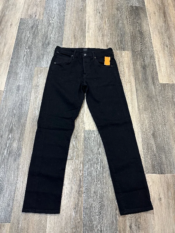 Party Wear Jeans Straight By Citizens Of Humanity In Black Denim, Size: 4