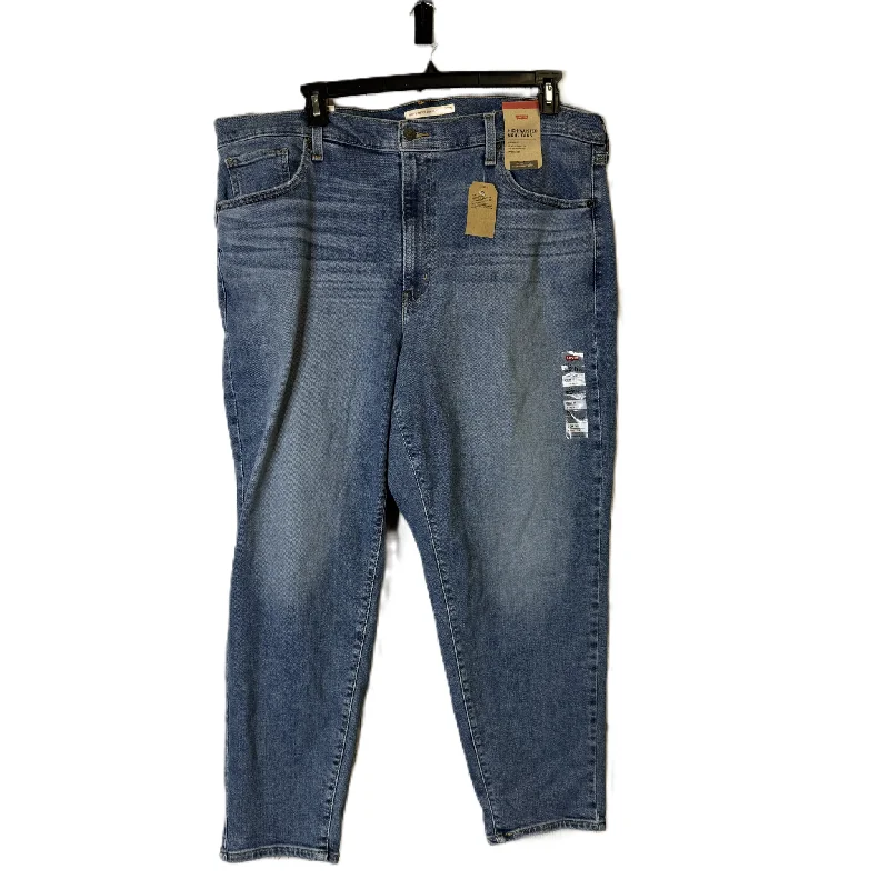 Single-shoulder Neck Design Jeans Straight By Levis In Blue Denim, Size: 20