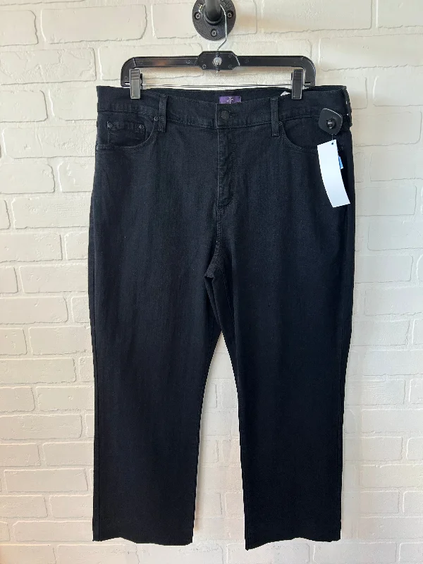 Cute Style Jeans Straight By Not Your Daughters Jeans In Black Denim, Size: 16