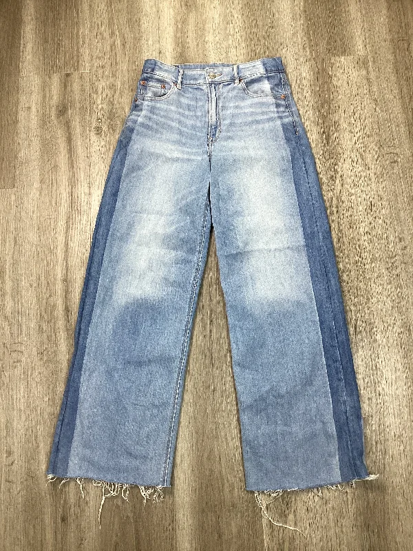 Fashionable And Versatile Jeans Wide Leg By American Eagle In Blue Denim, Size: 0