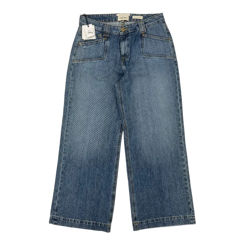 Street Vertical And Horizontal Design Jeans Wide Leg By Cmc In Blue Denim, Size:10