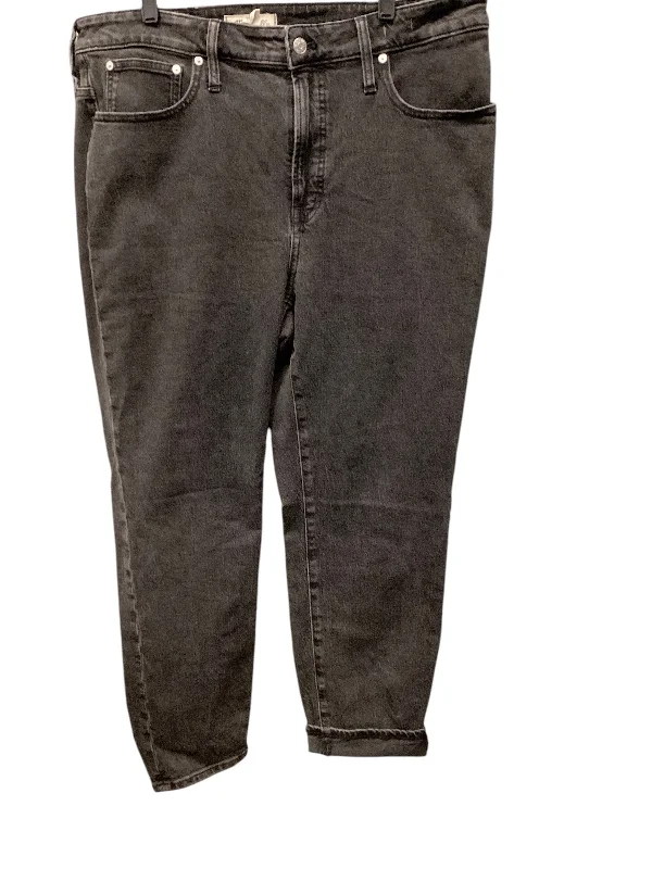 French Retro Jeans Wide Leg By Madewell In Black Denim, Size: 16