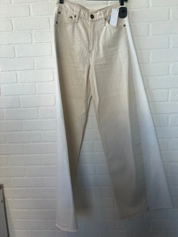 Simple Solid Color Jeans Wide Leg By Rag & Bones Jeans In Tan & White, Size: 2