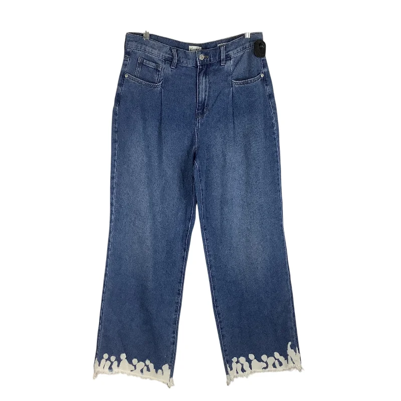 Comfortable And Simple Jeans Wide Leg By Wonderly In Blue Denim, Size: 12