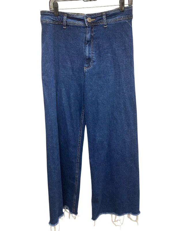 Extra long version Jeans Wide Leg By Zara In Blue, Size: 12