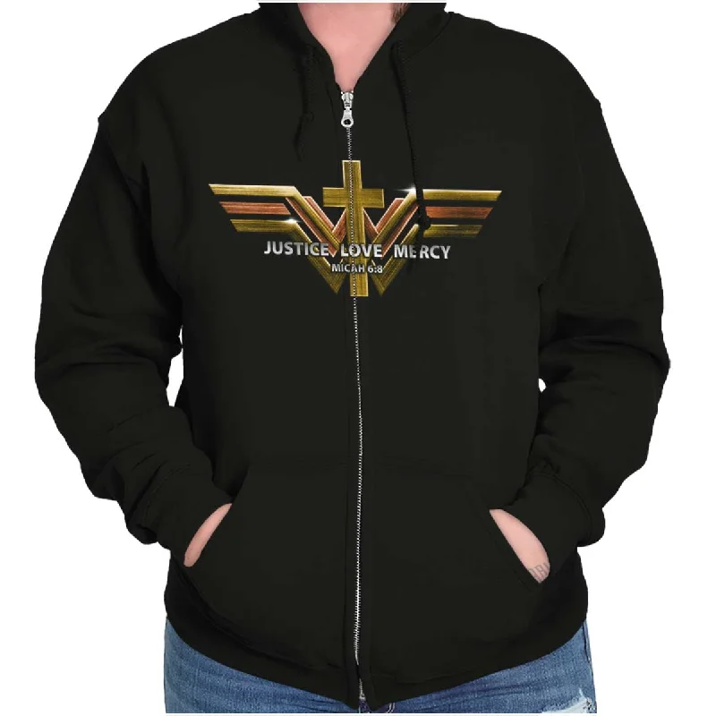 Justice Love Mercy Zip Hoodie