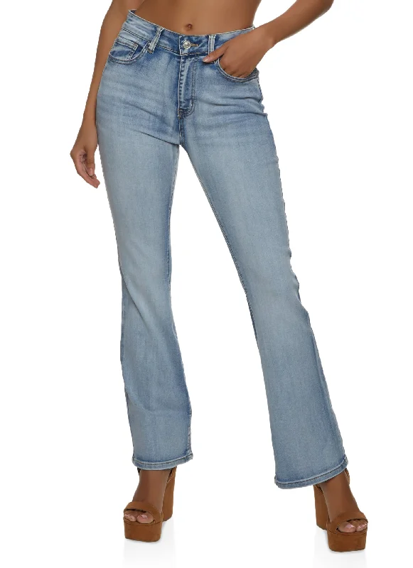 Street Fashion Style WAX Acid Wash Boot Cut Jeans