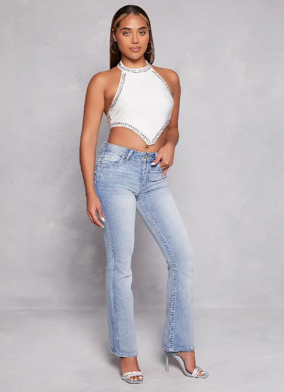 Cozy Shirts WAX Rhinestone Back Pocket Boot Cut Jeans