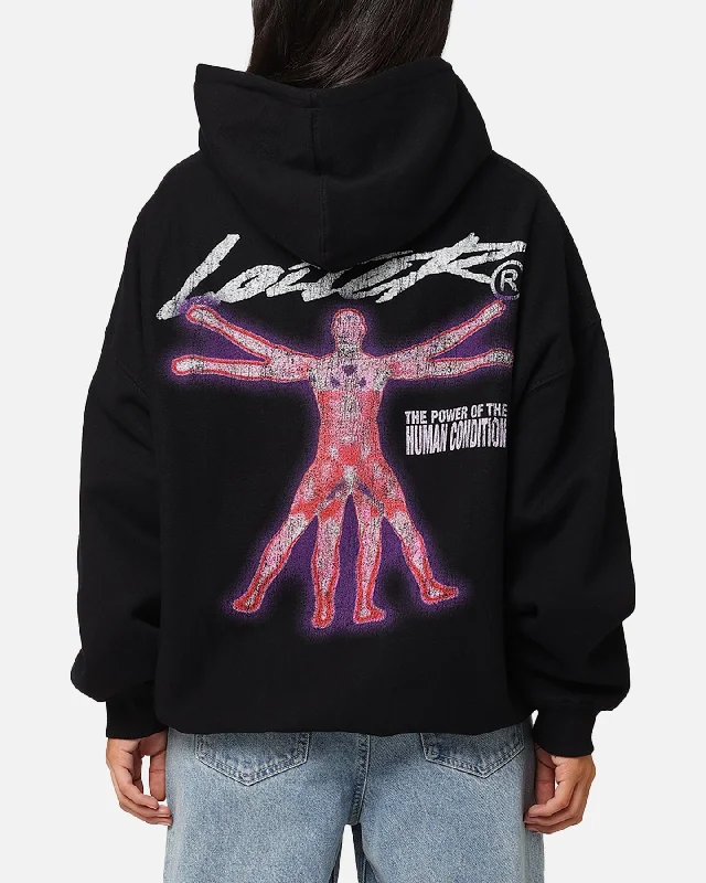 Retro Fashion Loiter Human Condition Hoodie Black