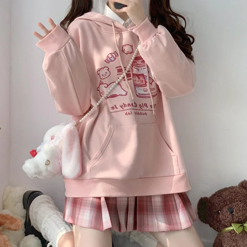 Printed Patterns Piggy Candy Jar Hoodie