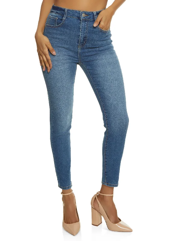 Celebrity Style WAX Whiskered High Waist Skinny Ankle Jeans